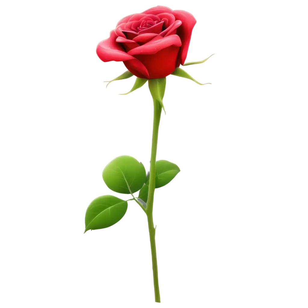 Exquisite-Cartoon-Red-Rose-PNG-Image-with-Dew-Drops-Captivating-Digital-Artistry