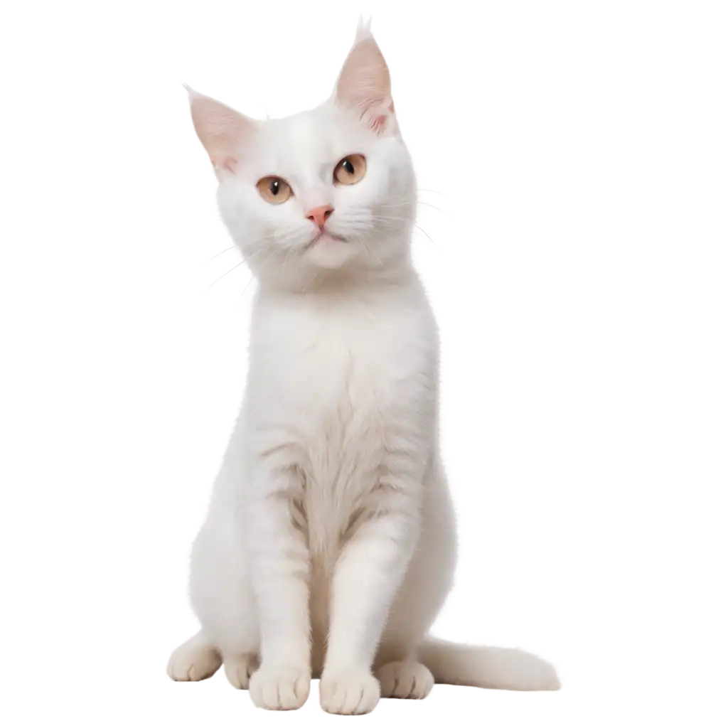 a white cute cat 