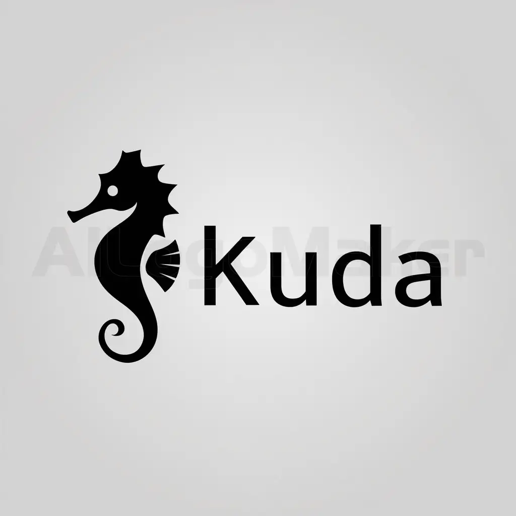 LOGO-Design-For-Kuda-Elegant-Seahorse-Symbol-with-Clear-Background