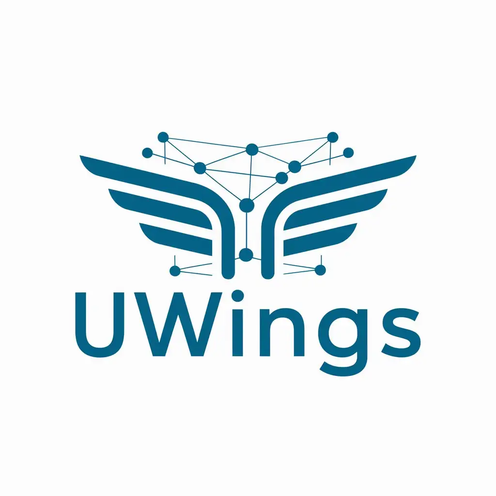 LOGO-Design-For-Uwings-Sky-Blue-Connectivity-Theme-with-Symbolic-Wings