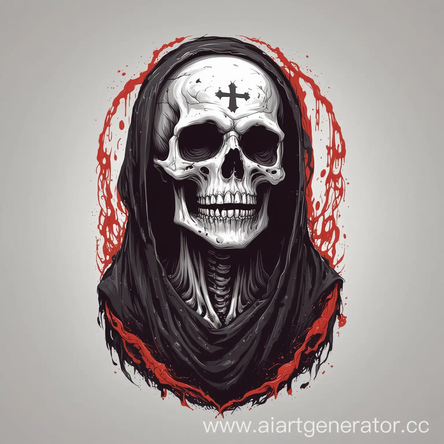 Ethereal-Depiction-of-Death-Vector-Illustration-on-White-Background