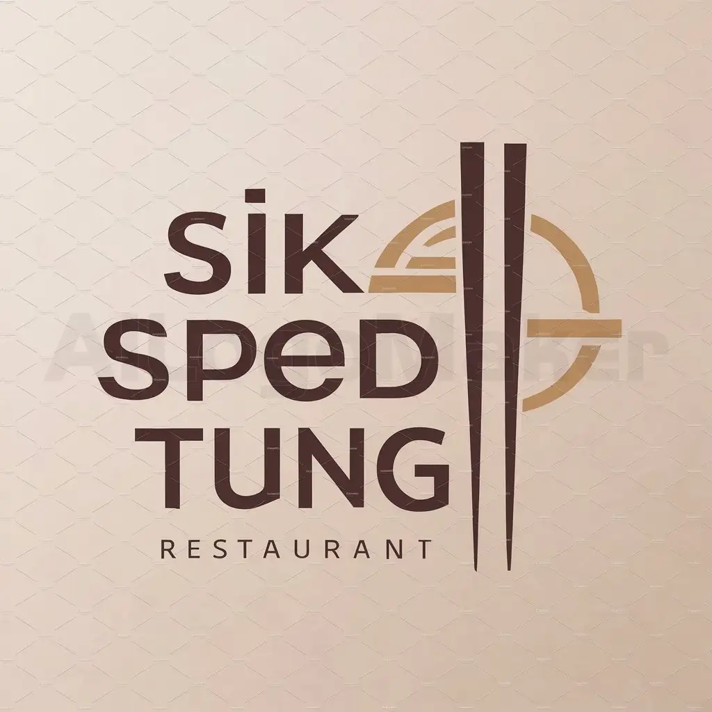 LOGO-Design-For-Sik-Sped-Tung-Elegant-Chopsticks-Theme-for-Restaurant-Branding