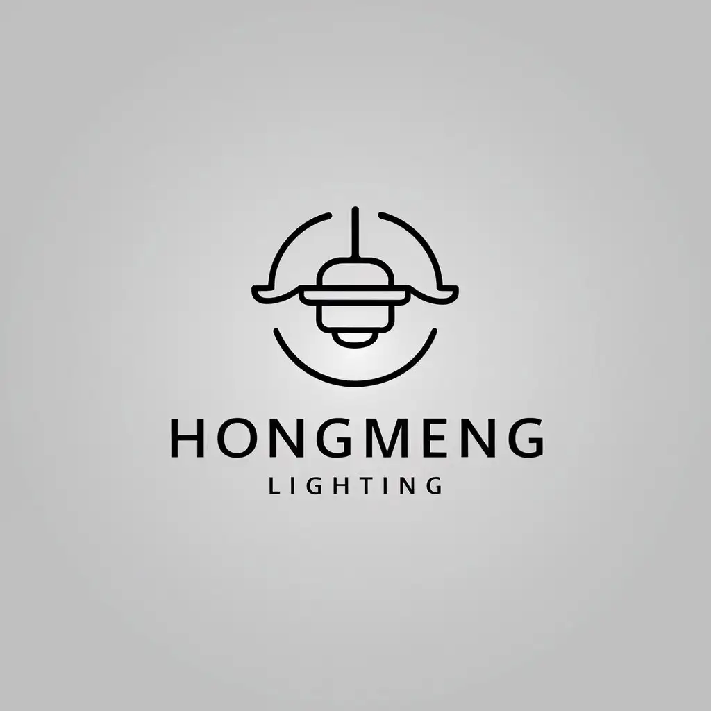 LOGO-Design-For-Hongmeng-Lighting-Minimalistic-Lighting-Fixture-Symbol-for-Lantern-Decoration-Industry