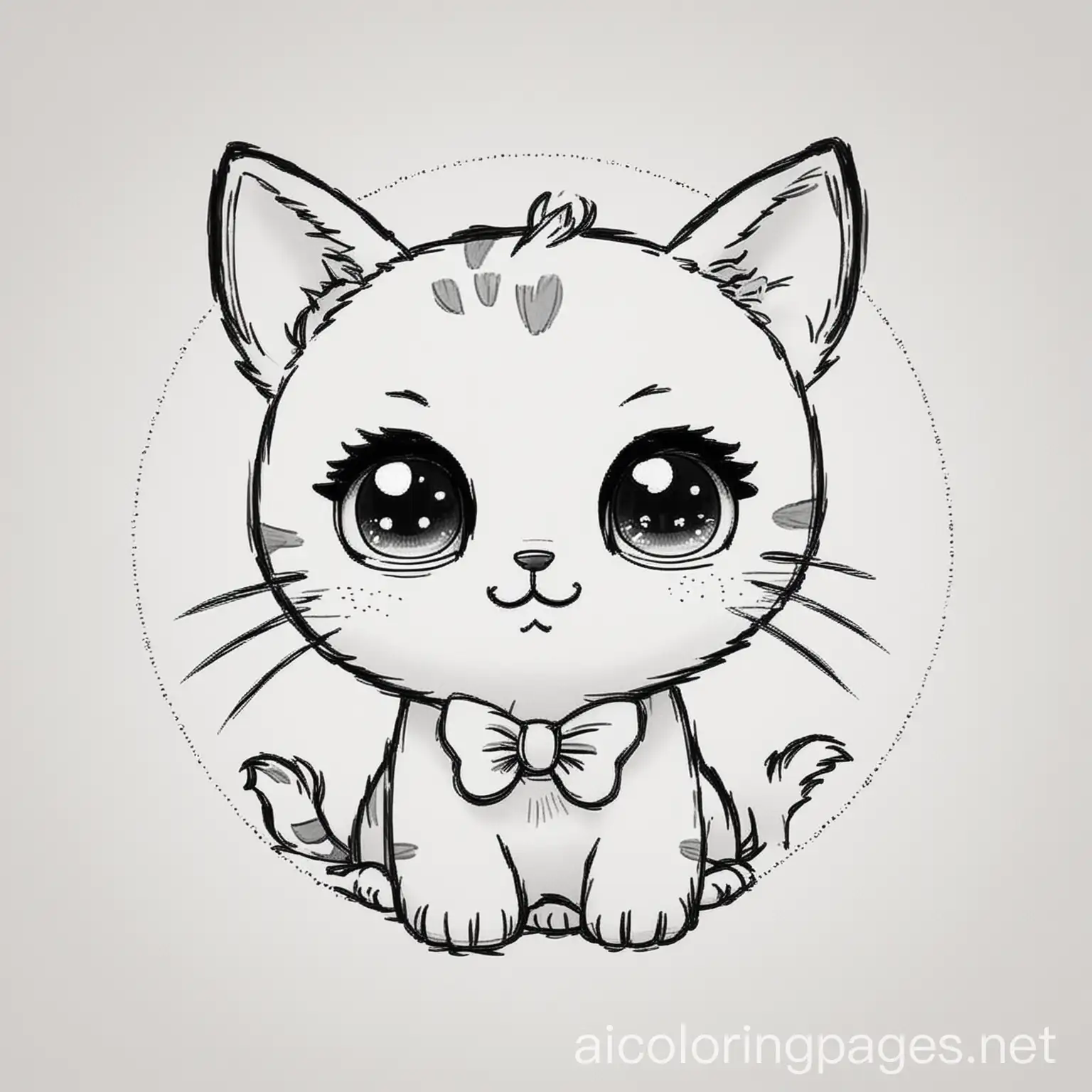 Cute-Kawaii-Cat-Coloring-Page-with-Bow-Simple-Black-and-White-Line-Art-for-Kids
