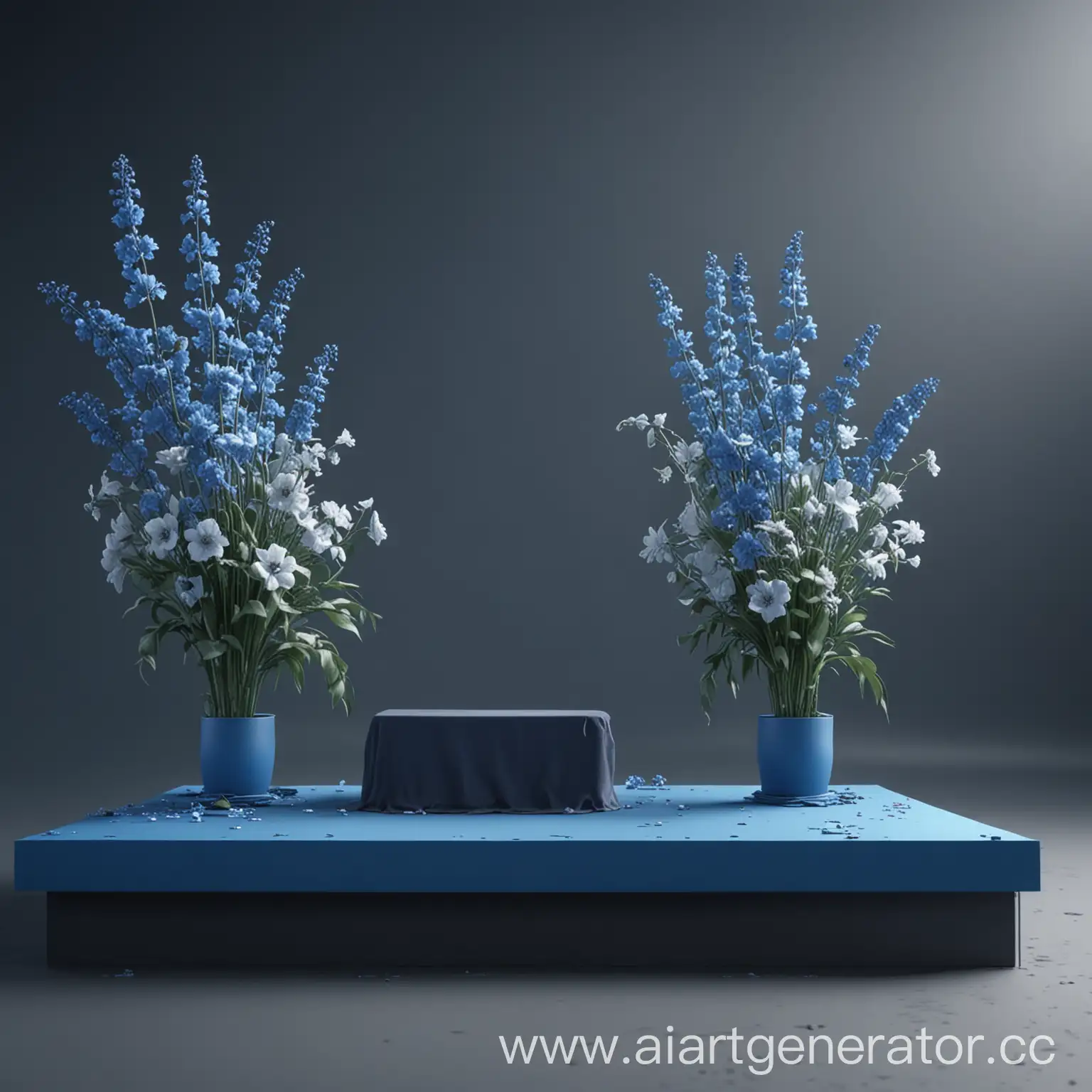 Floral-Blue-Podium-for-Mocap-Preparation-in-4K