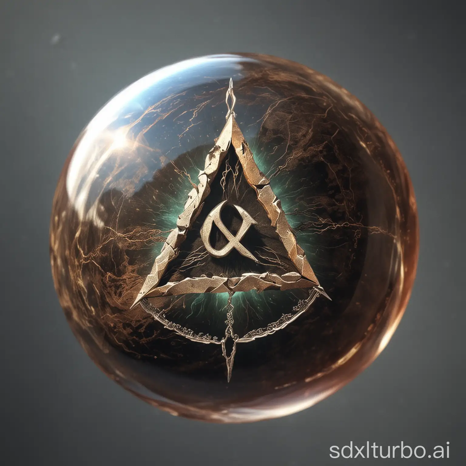 A small circular orb of energy representing a rune of earth