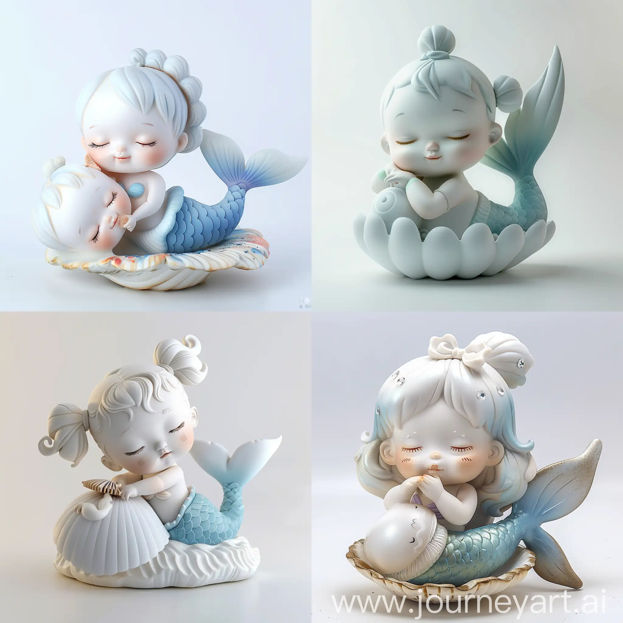 Adorable-Mermaid-Baby-Girl-Toy-Sleeping-on-Seashell