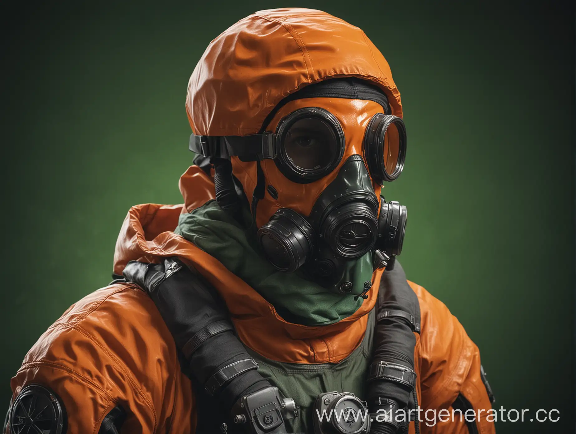 Lethal-Company-Character-in-Orange-Spacesuit-with-Black-Gas-Mask-on-Green-Background