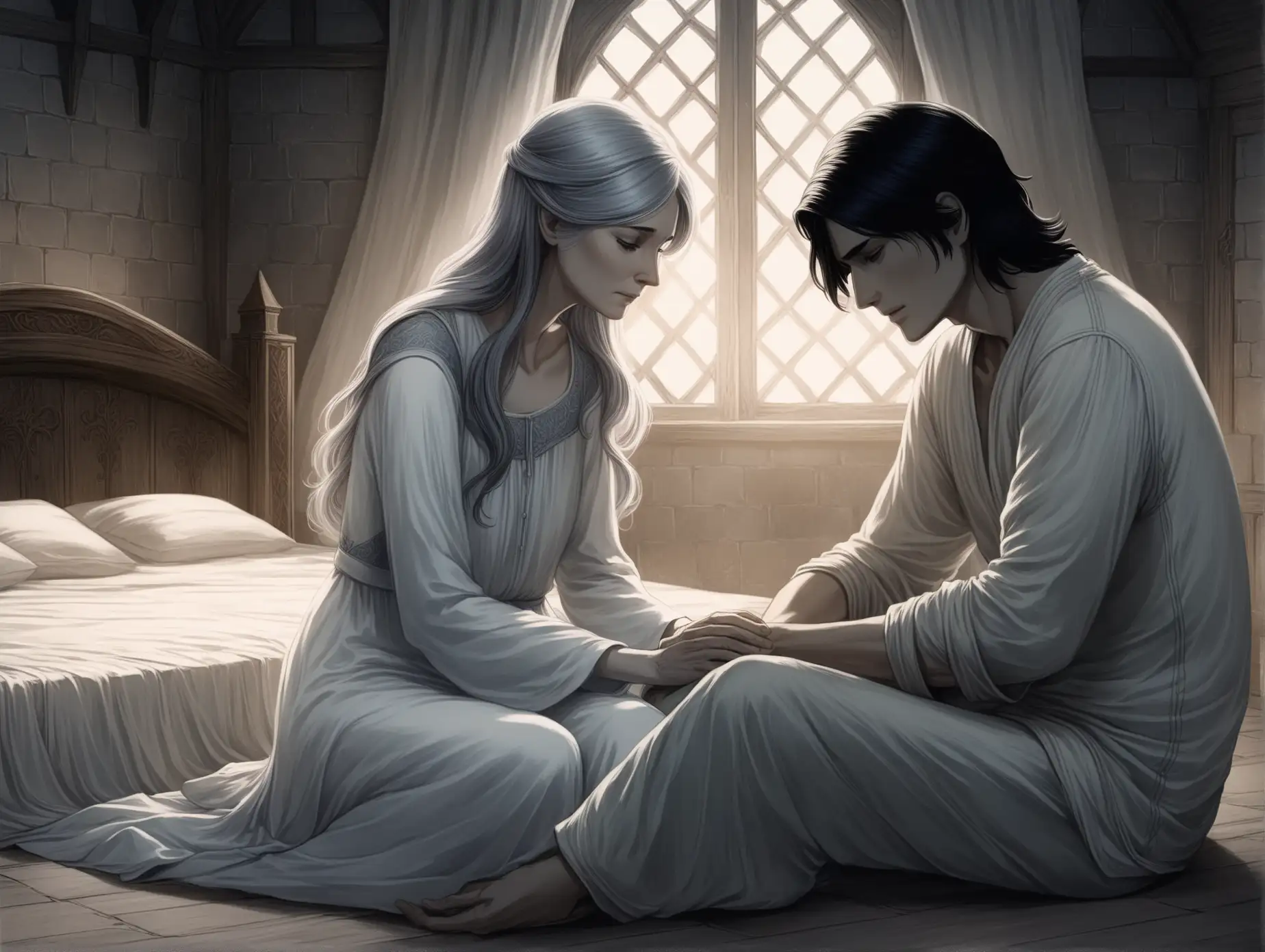 Comforting-Scene-Son-Comforts-Dying-Mother-in-Medieval-Fantasy-Setting