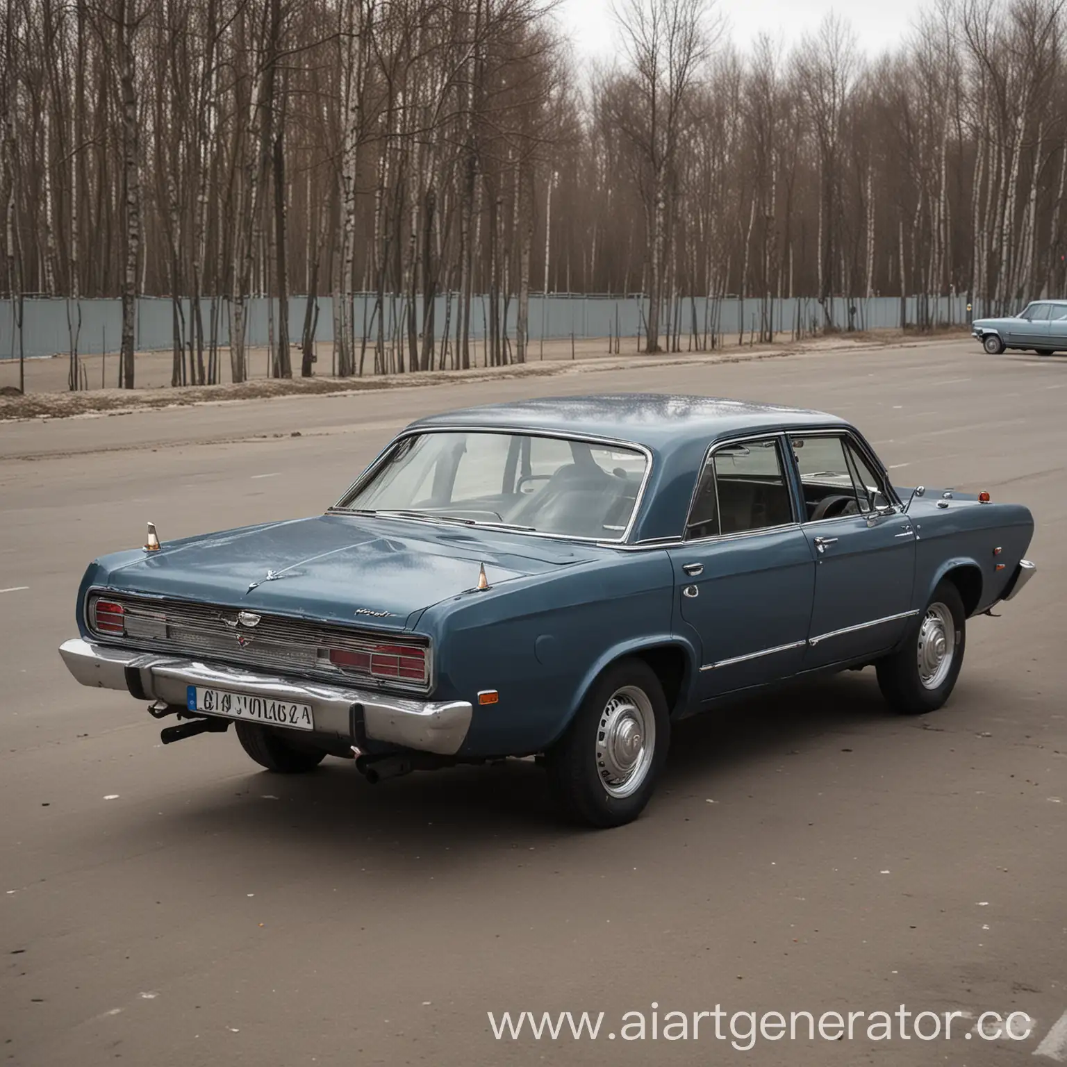 Vintage-Gaz-Volga-24-Combined-with-Modern-Dodge-Challenger