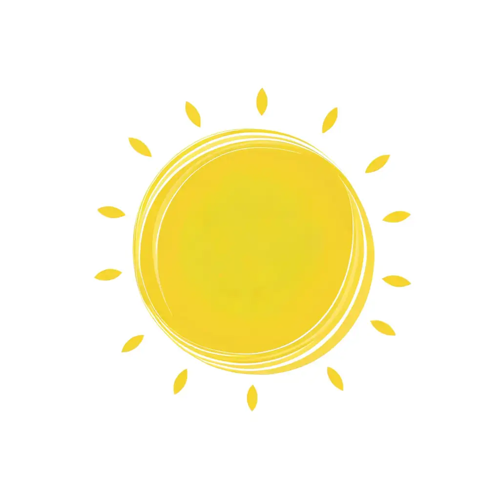 Bright Yellow Sun Clipart on Vibrant Yellow Background