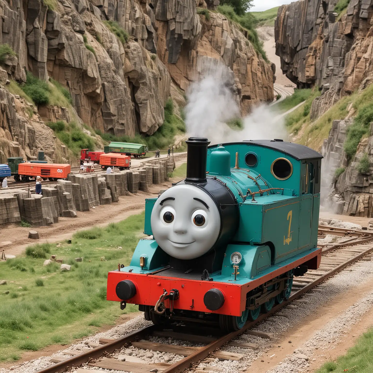 Emily the Tank Engine Travels Through a Bustling Quarry