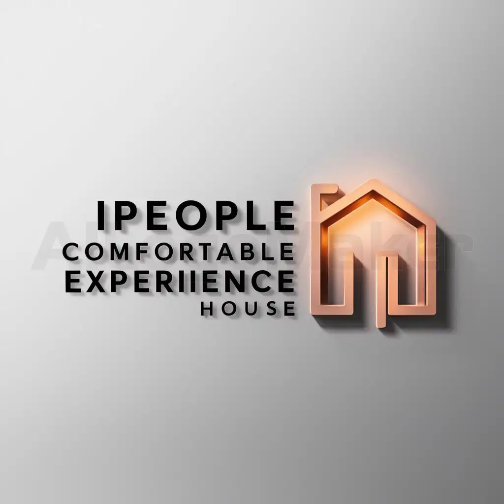 a logo design,with the text "ipeople comfortable experience house", main symbol:little house,Minimalistic,be used in Entertainment industry,clear background