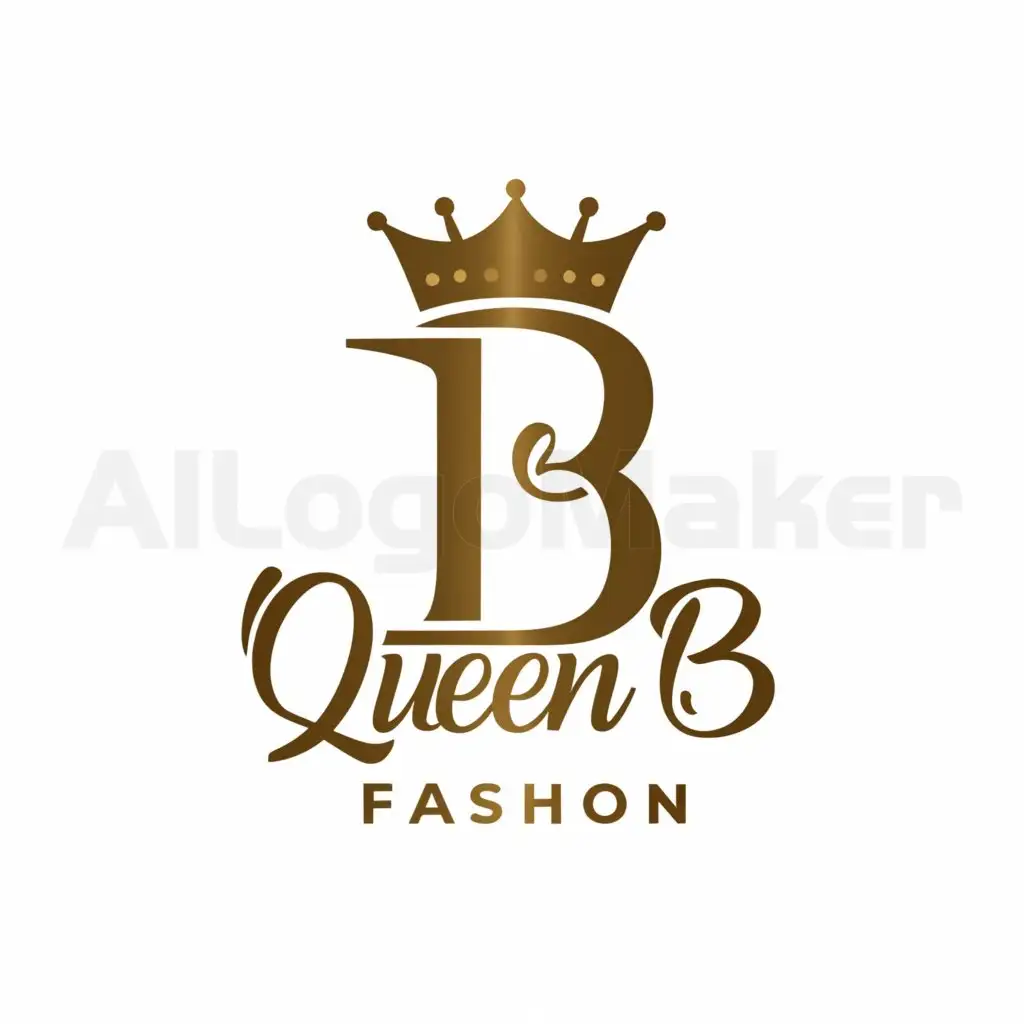 LOGO-Design-For-Queen-B-Fashion-Elegant-Text-with-Fashion-Symbol-on-Clear-Background