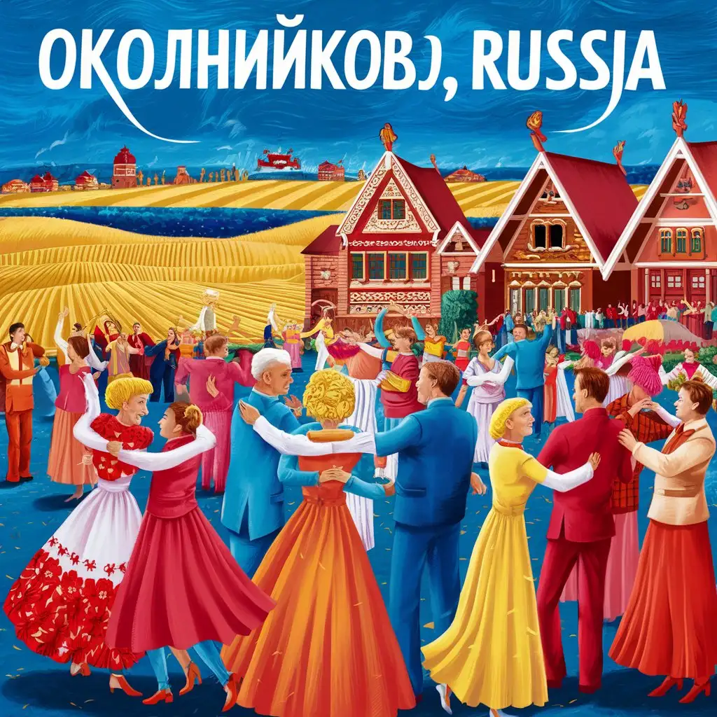 Оконешниково, День России, иллюстрации, голубое небо, золотое поле