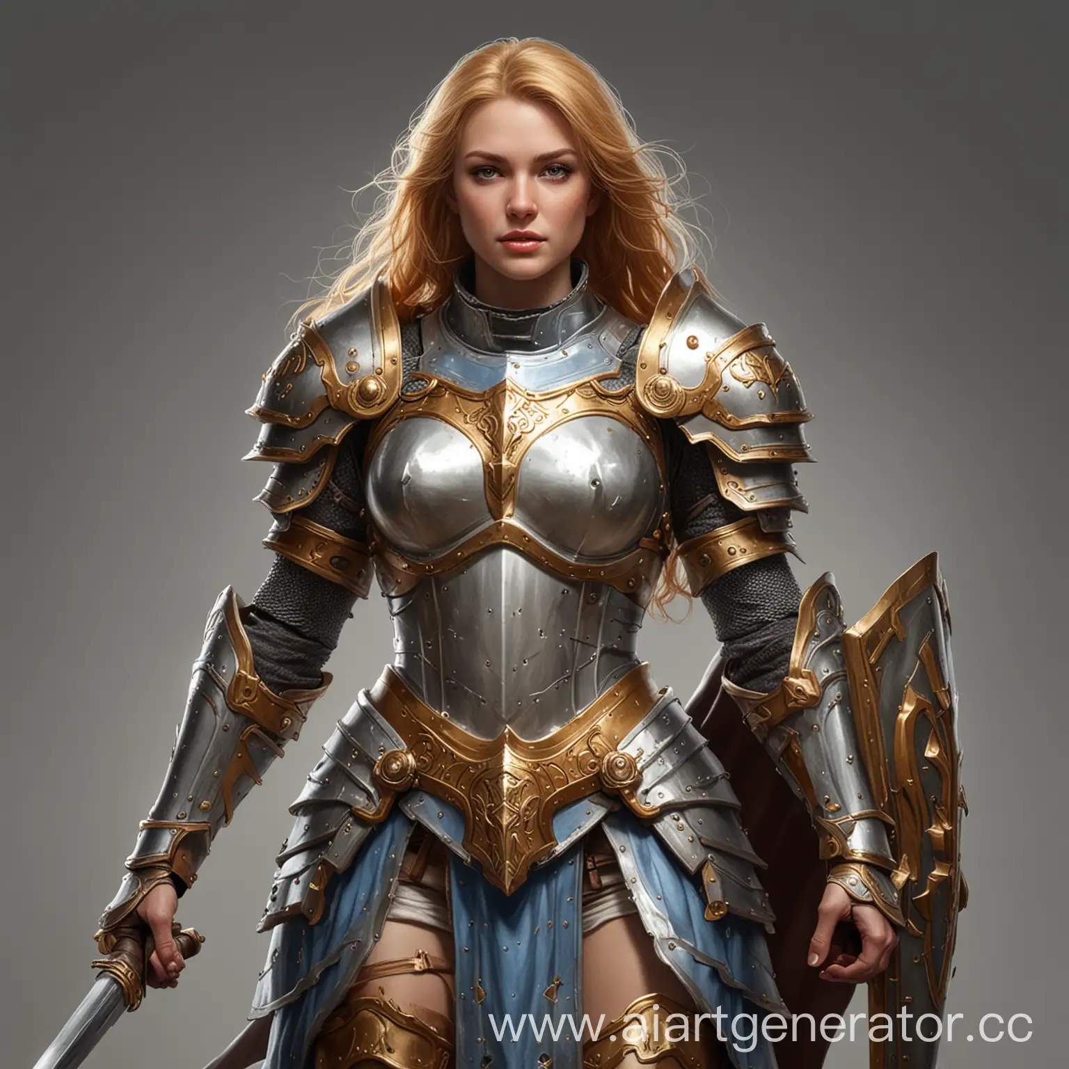 Female-Paladin-Warrior-in-Mythical-Forest-Battle