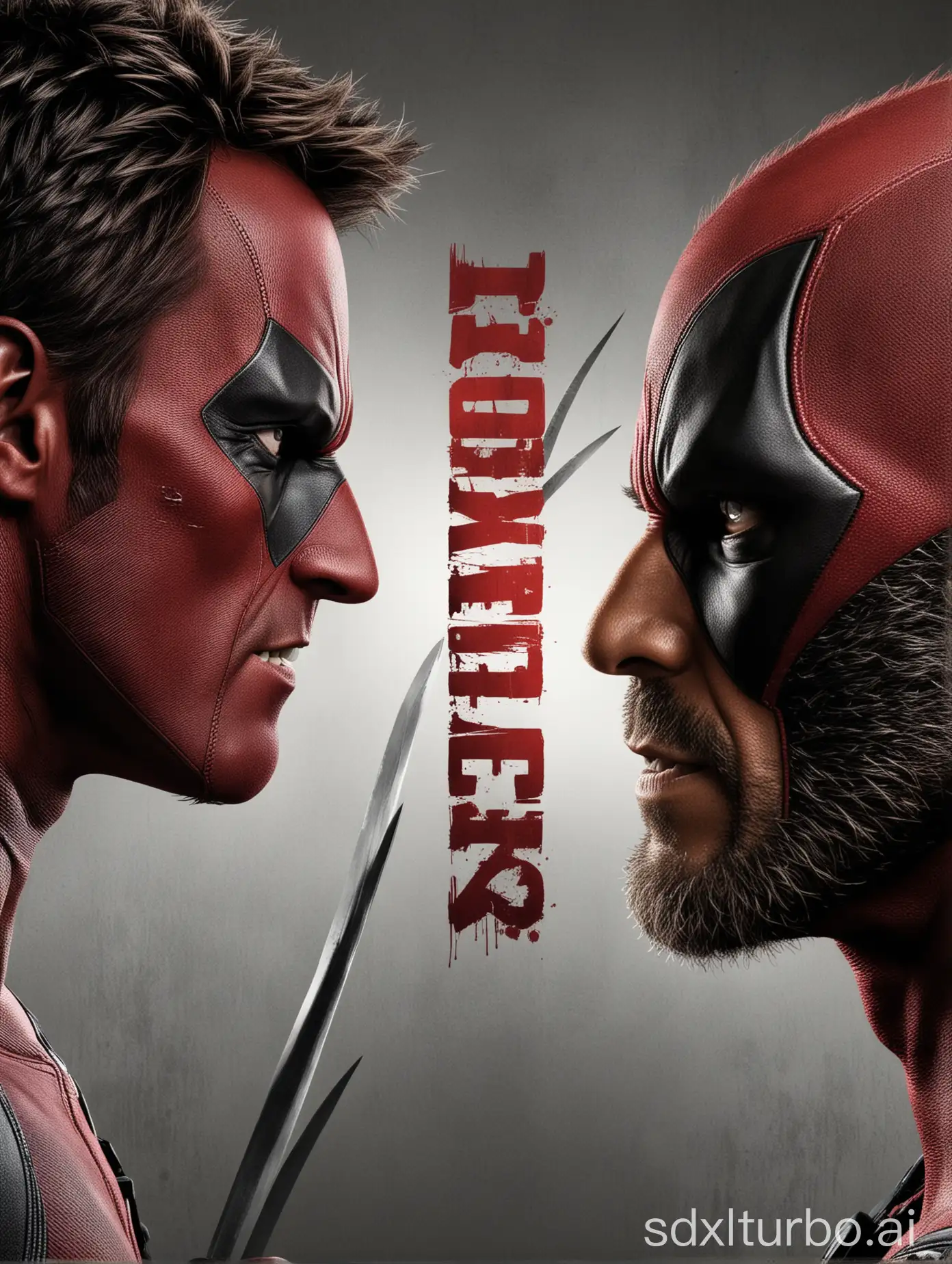Deadpool versus Wolverine on the poster of the new Marvel Comic film. Hugh Jackman and Ryan Reynolds are face to face. The title of the film is "Deadpool & Wolverine" in 2024