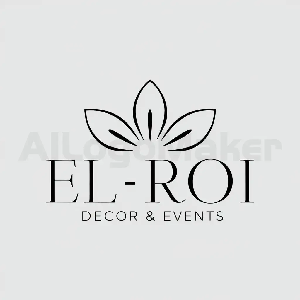 LOGO-Design-For-Elroi-Decor-Events-Elegant-Text-with-Floral-Symbol-for-Events-Industry