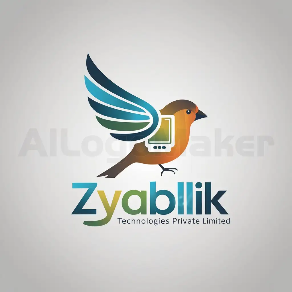 a logo design,with the text "Zyablik Technologies Private Limited", main symbol:a logo design,with the beautiful colorful font text 'Zyablik Technologies Private Limited', main symbol:LOGO Design for Shape Of An Eurasian chaffinch little flying bird named Zyablik Symbol for AN IT Company,Moderate,be used in Technology industry,clear background,Moderate,be used in Technology industry,clear background
