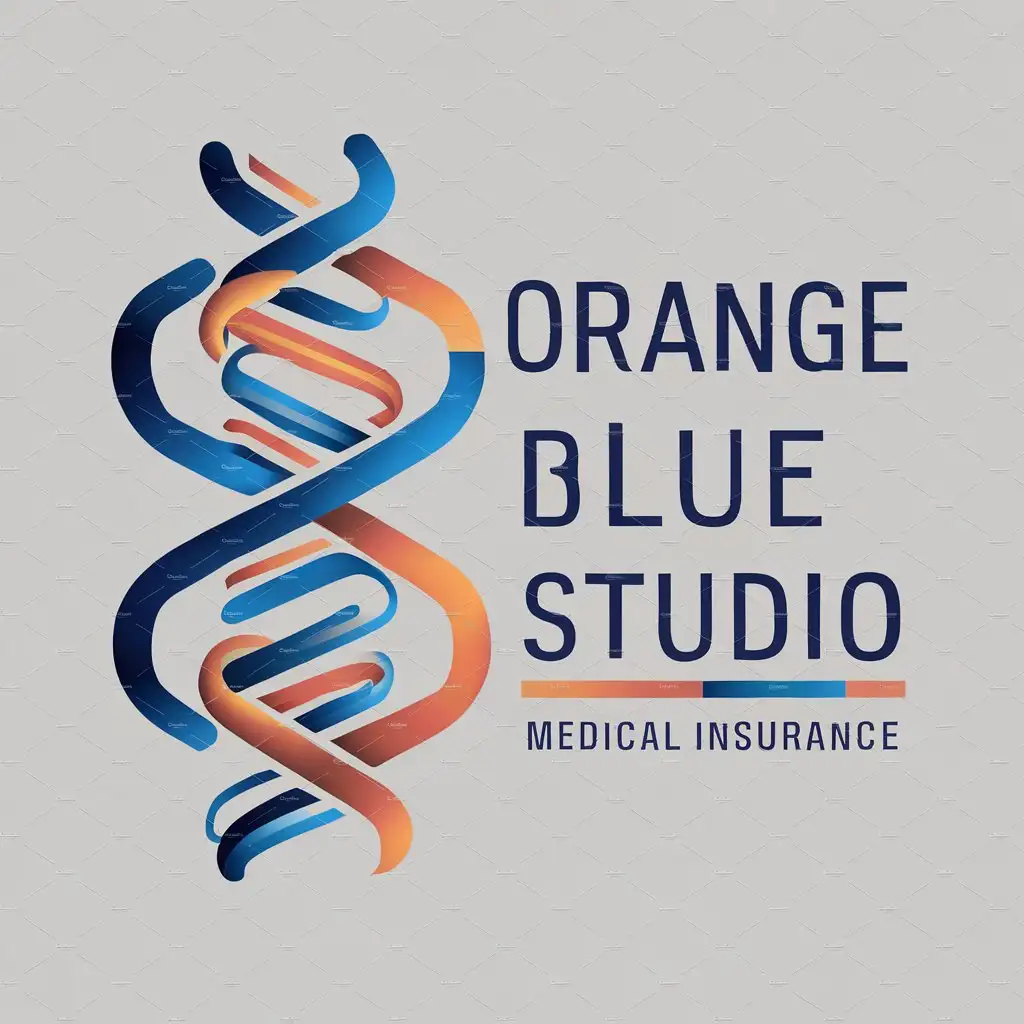 a logo design,with the text "Orange Blue Studio", main symbol:blue and orange,complex,be used in medical insurance industry,clear background