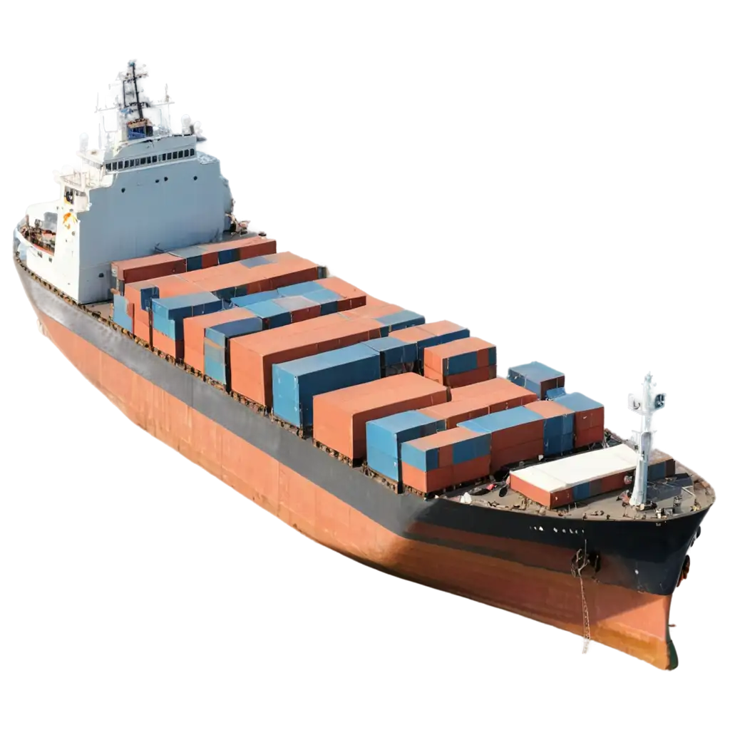 HighQuality-PNG-Image-of-a-Cargo-Ship-Isometrically-Docked-at-a-Bustling-Seaport