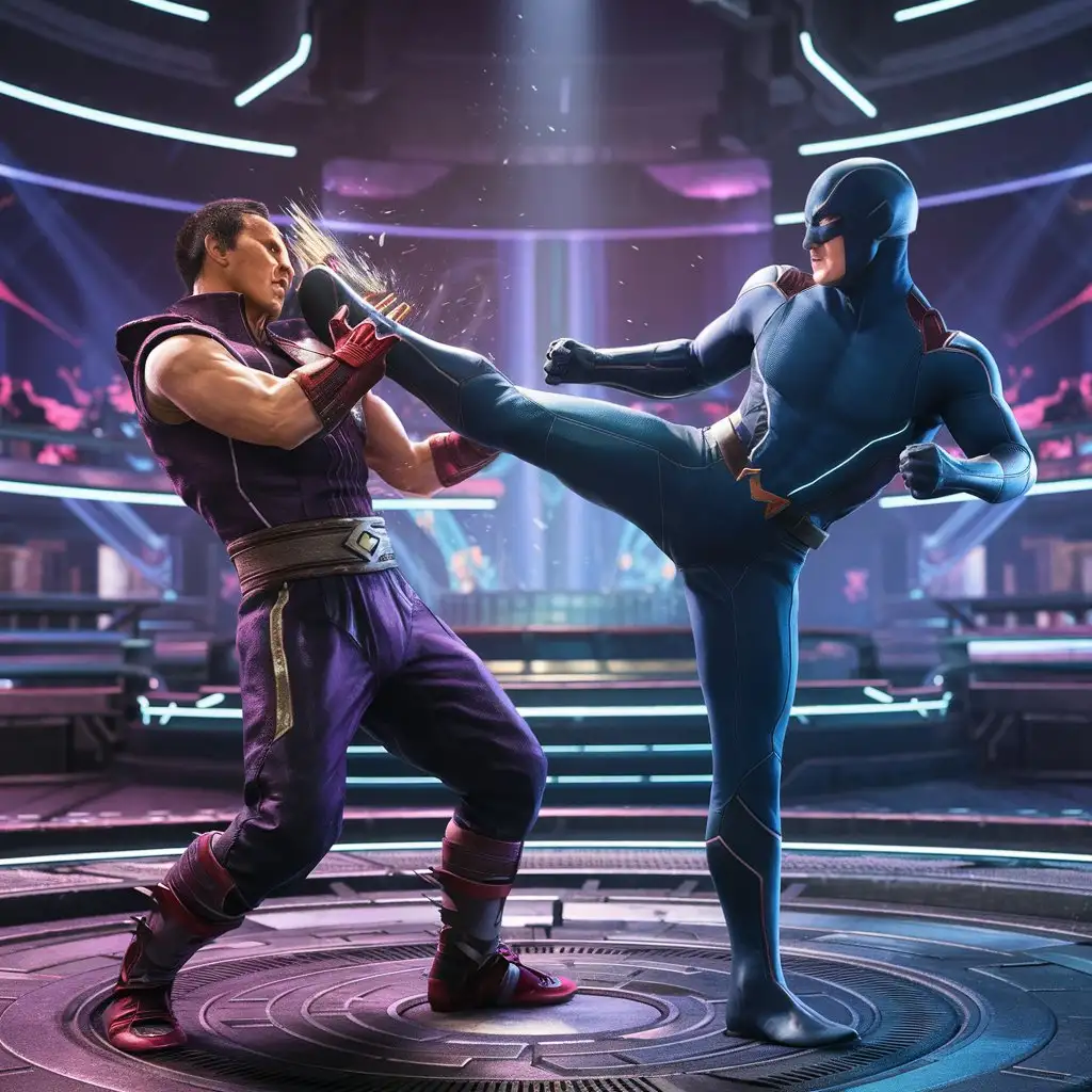 Epic Superhero vs Super Villain Showdown in Tekken 7style Arena