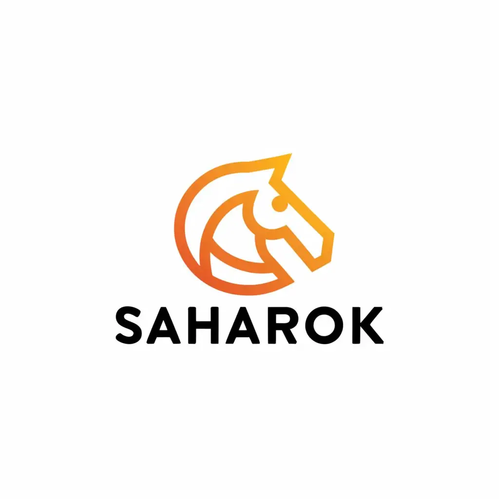 a logo design,with the text "Saharok", main symbol:Pony,Minimalistic,be used in Internet industry,clear background