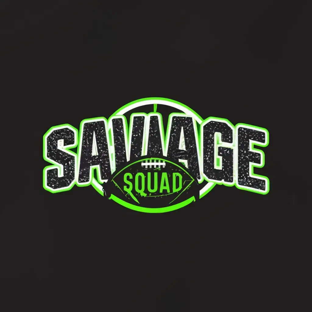 a logo design,with the text "Savage Squad", main symbol:football,Moderate,be used in Sports Fitness industry,clear background