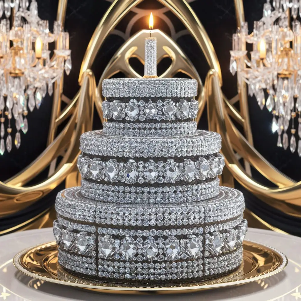 Luxurious-Diamond-Cake-Sculpture