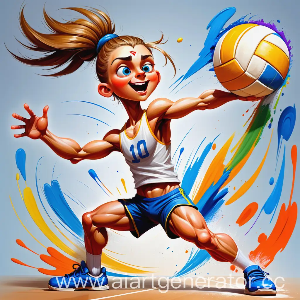 Vibrant-Sports-Cartoon-Characters-Engage-in-Various-Athletic-Activities