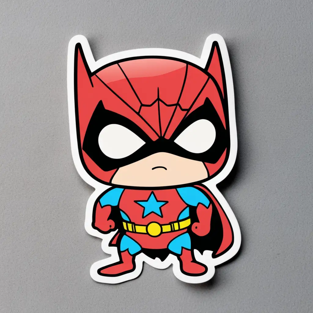 Colorful Superhero Sticker Characters in Action