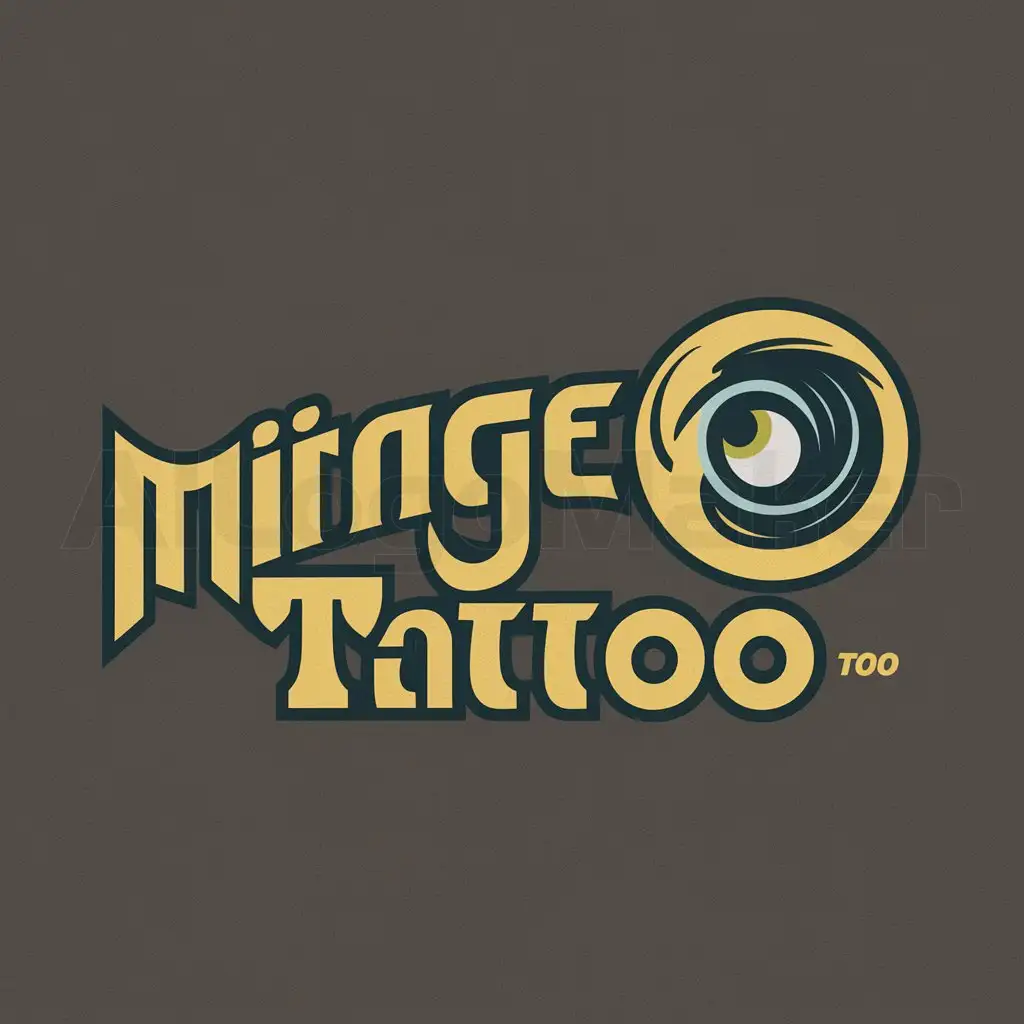 a logo design,with the text "Mirage tattoo", main symbol:retro style,Moderate,be used in tattoo industry,clear background