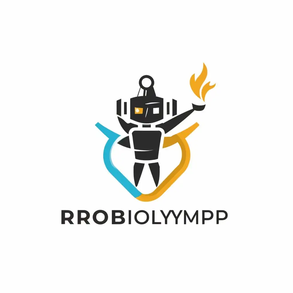 a logo design,with the text "ROBOLYMP", main symbol:robot, Olympic game,Moderate,be used in Others industry,clear background
