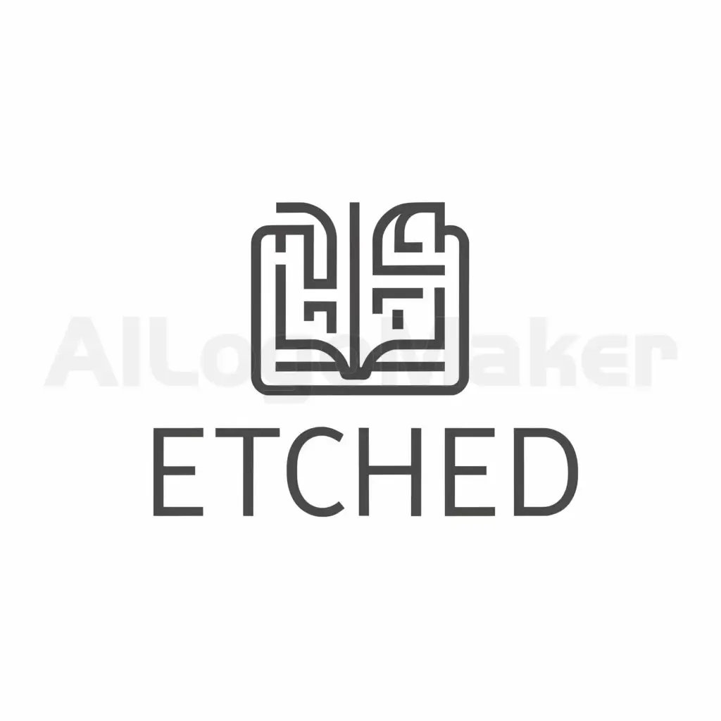 a logo design,with the text "Etched", main symbol:Diary,Minimalistic,clear background