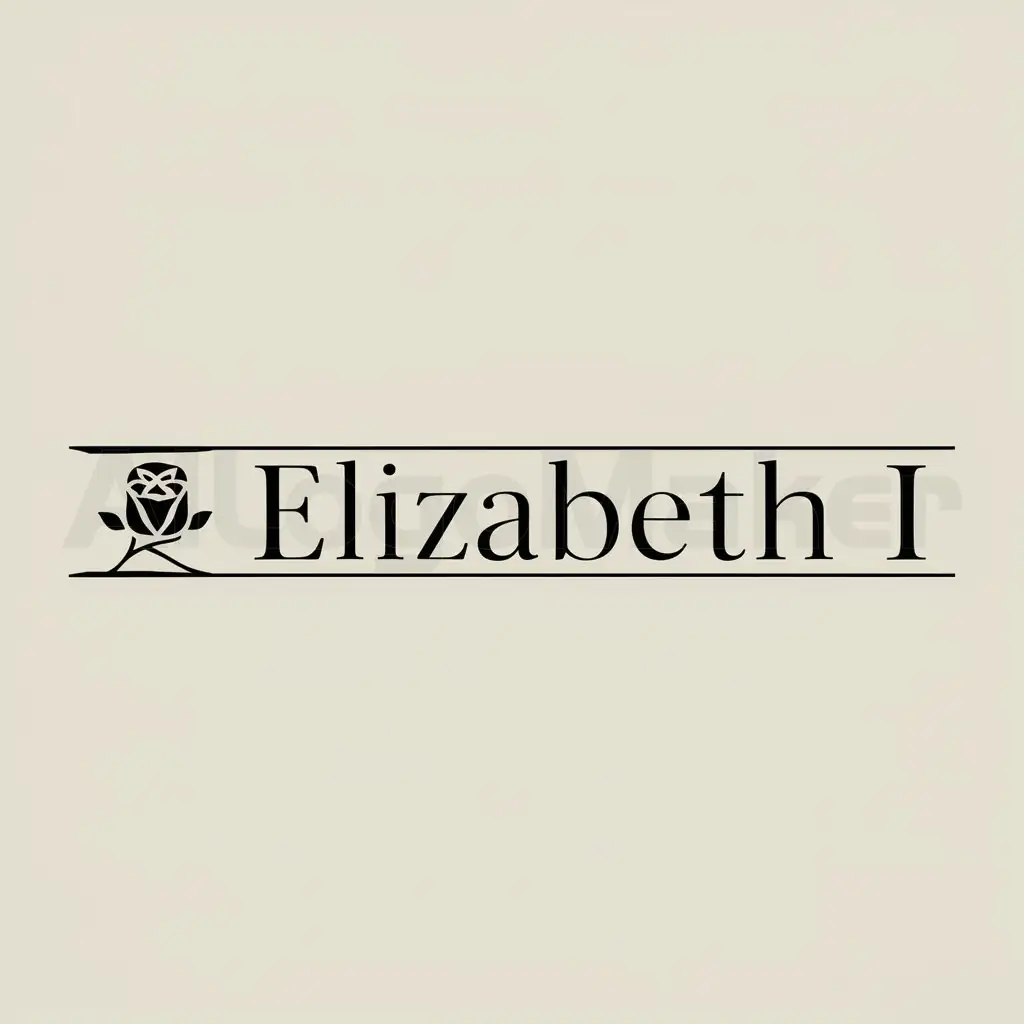 LOGO-Design-For-Elizabeth-I-Modern-Skinny-Horizontal-Rectangle-Emblem-on-Clear-Background