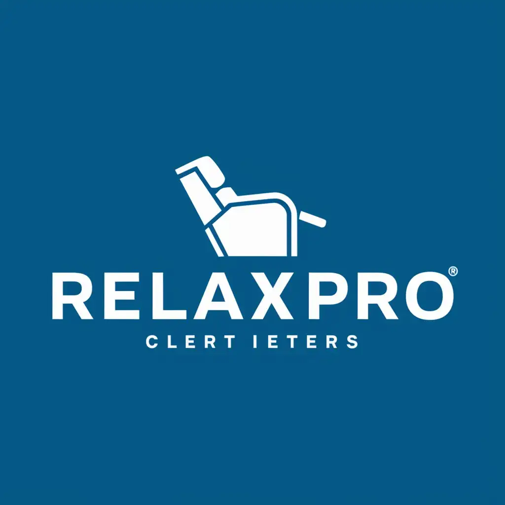 a logo design,with the text "RelaxPro", main symbol:a logo design,with the text 'RelaxPro', main symbol:recliner,complex,be used in Retail industry,clear background,complex,be used in Retail industry,clear background