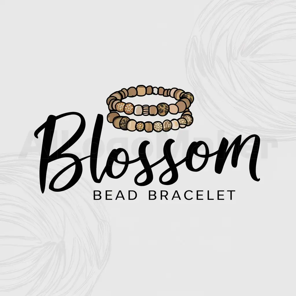 a logo design,with the text "Blossom Bead Bracelet", main symbol:3 beaded bracelets stacked on each other,Moderate,clear background