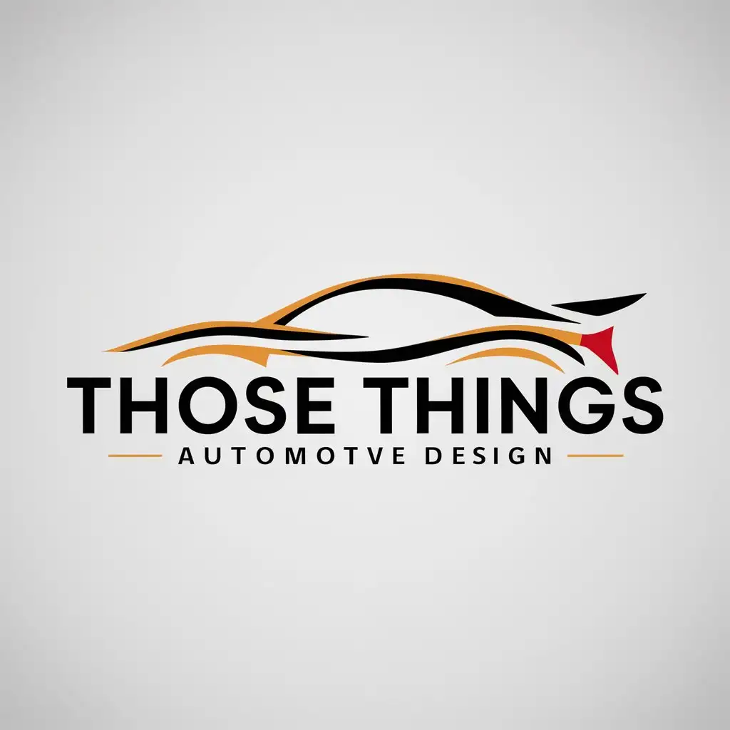 a logo design,with the text "those things", main symbol:car,Moderate,be used in Automotive industry,clear background