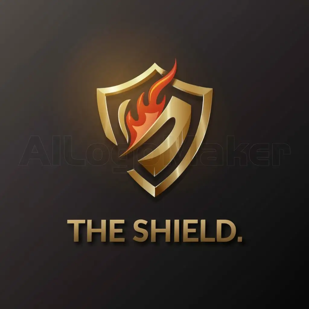 a logo design,with the text "THE SHIELD", main symbol:Shield and fire on the shield,Moderate,be used in Religious industry,clear background