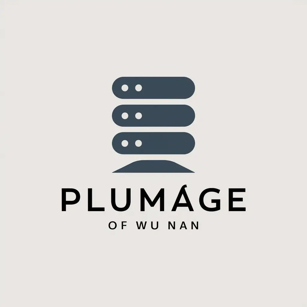 a logo design,with the text "plumage of Wu Nan", main symbol:server,Moderate,clear background