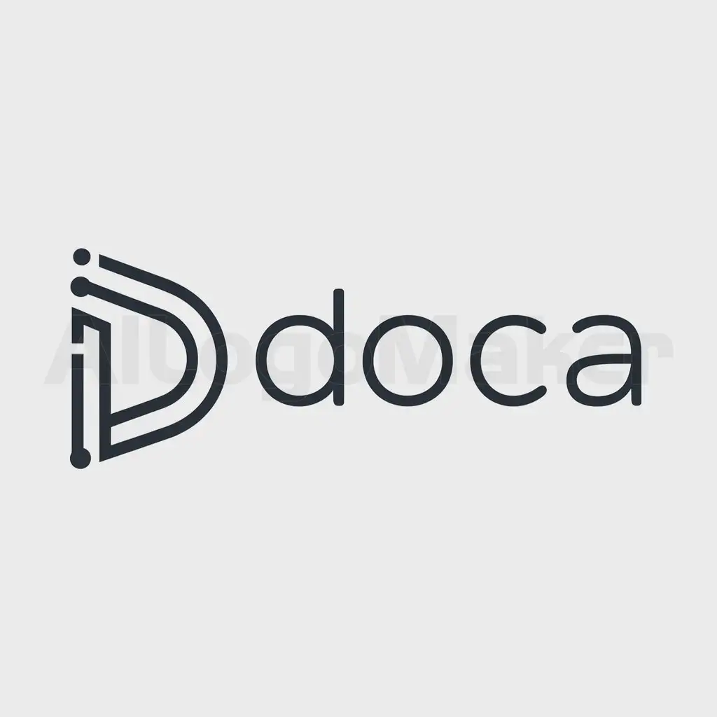 a logo design,with the text "Doca", main symbol:D,Minimalistic,be used in Technology industry,clear background