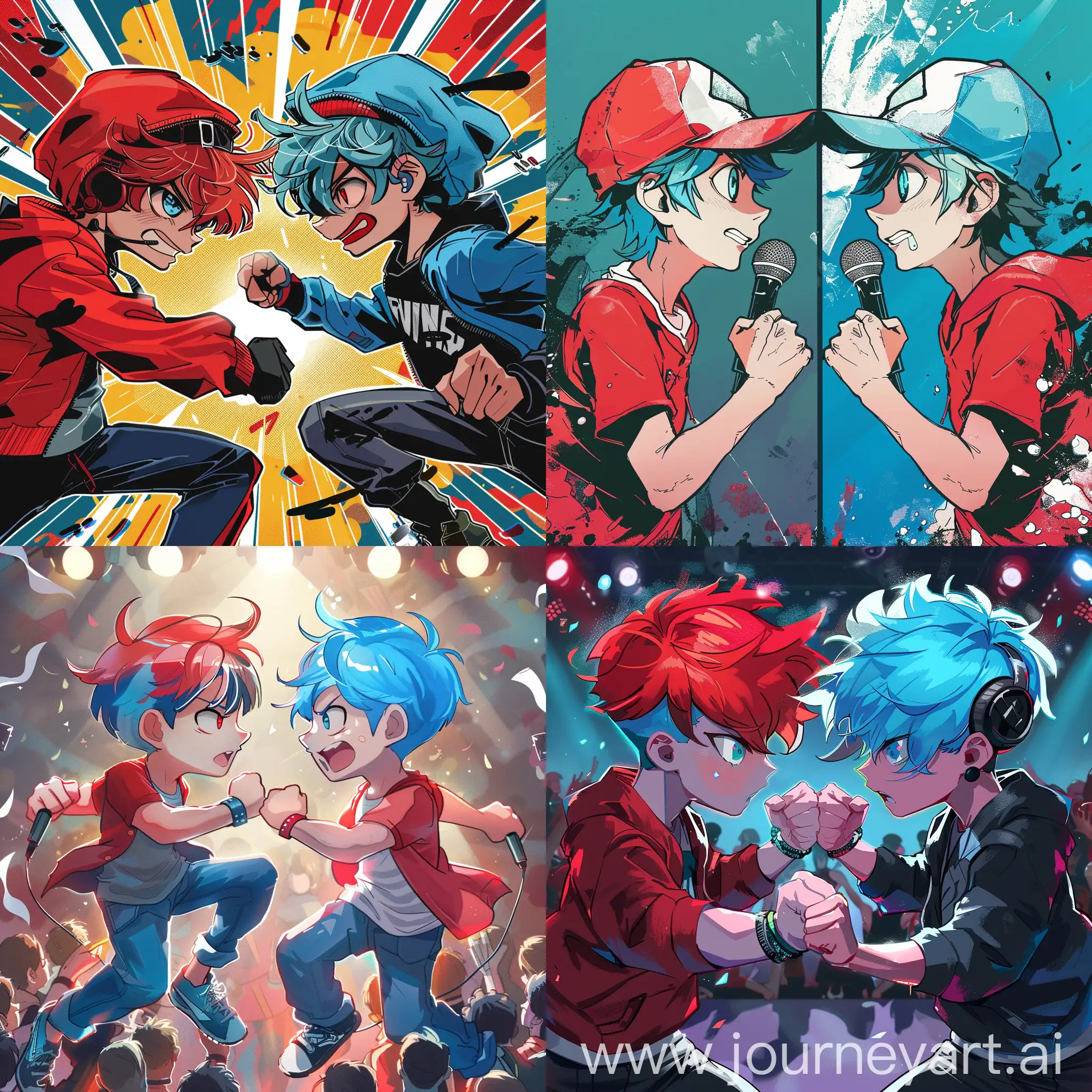 Red-and-Blue-Boys-Compete-in-a-Friendship-Duet-Friday-Night-Funkin-Cover-Art