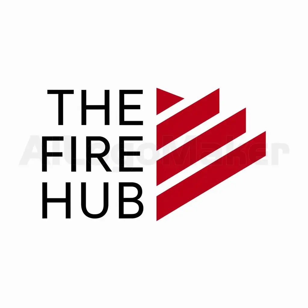 a logo design,with the text "The Fire Hub", main symbol:3 stripes clean paint red,Moderate,be used in Construction industry,clear background