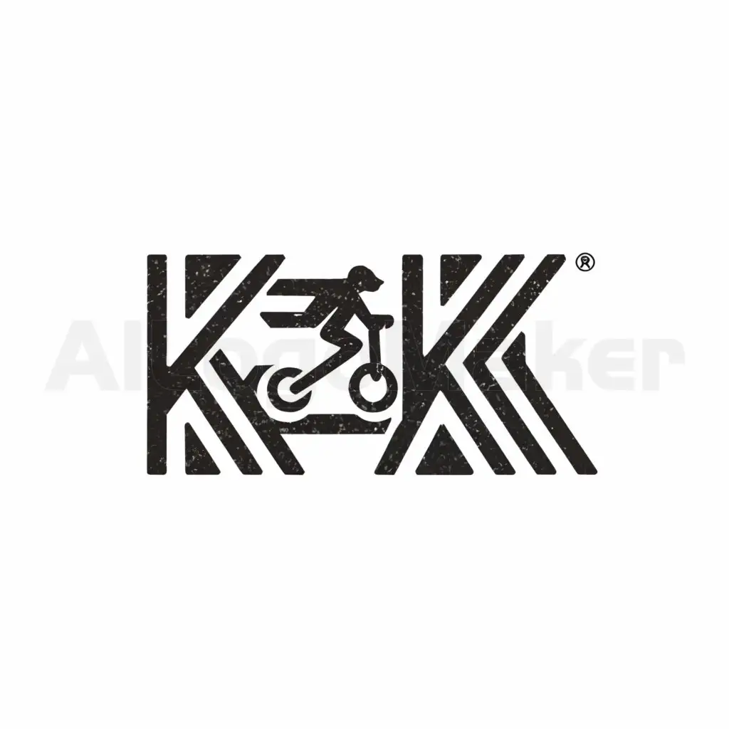 a logo design,with the text "KXK", main symbol:Motorcycle riding along in winding road,Moderate,be used in Travel industry,clear background