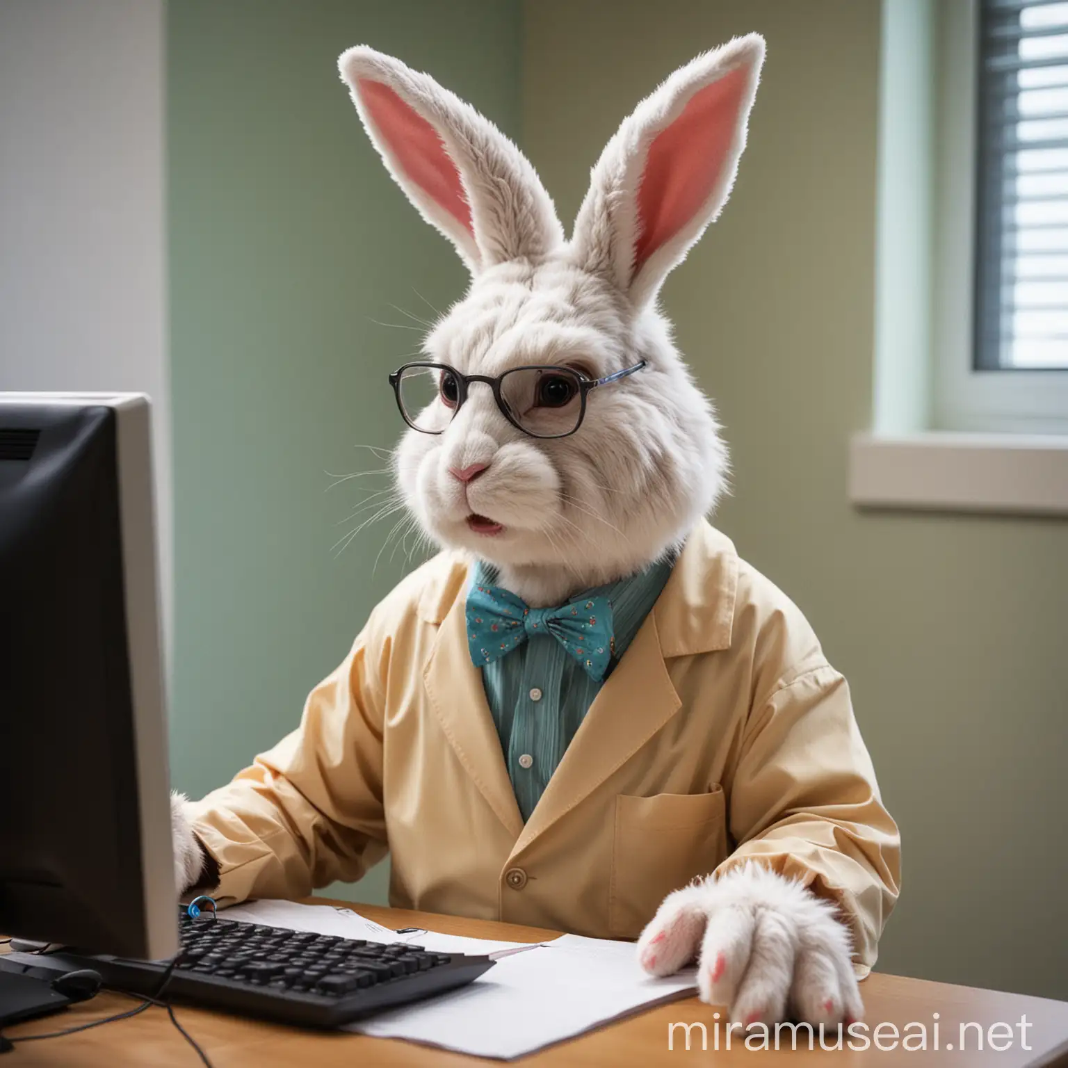 Easter Bunny Computer Scientist in Civil Attire