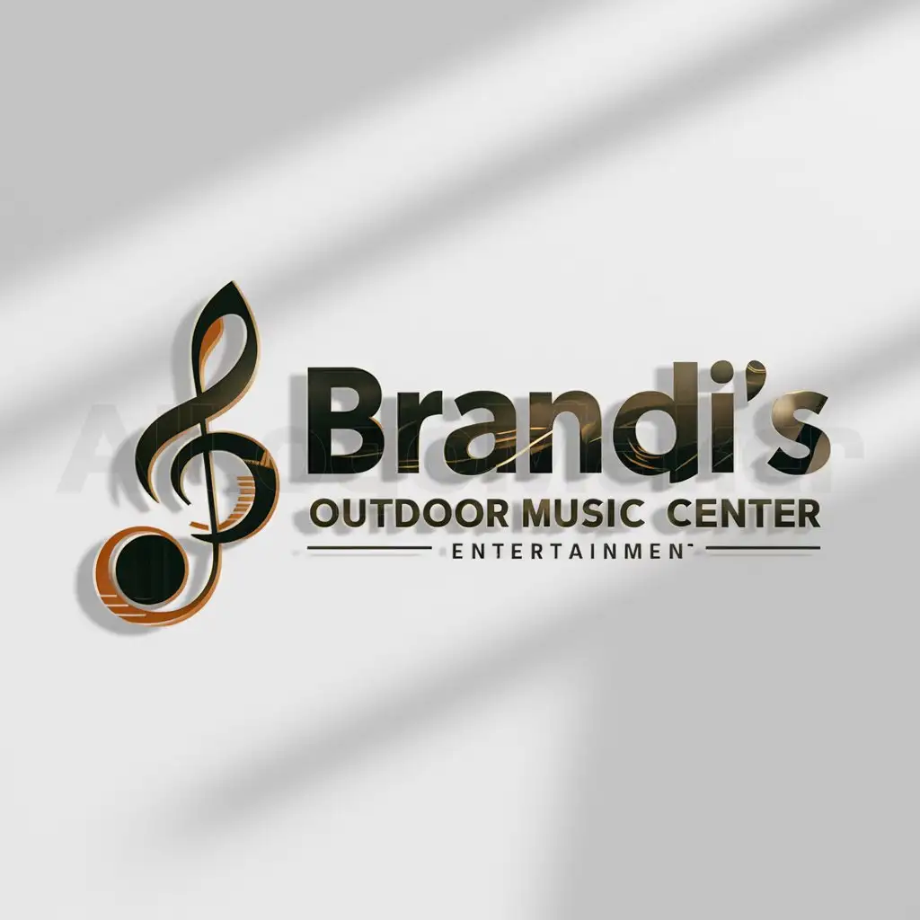 a logo design,with the text "brandi's Outdoor music Center", main symbol:Music,complex,be used in Entertainment industry,clear background