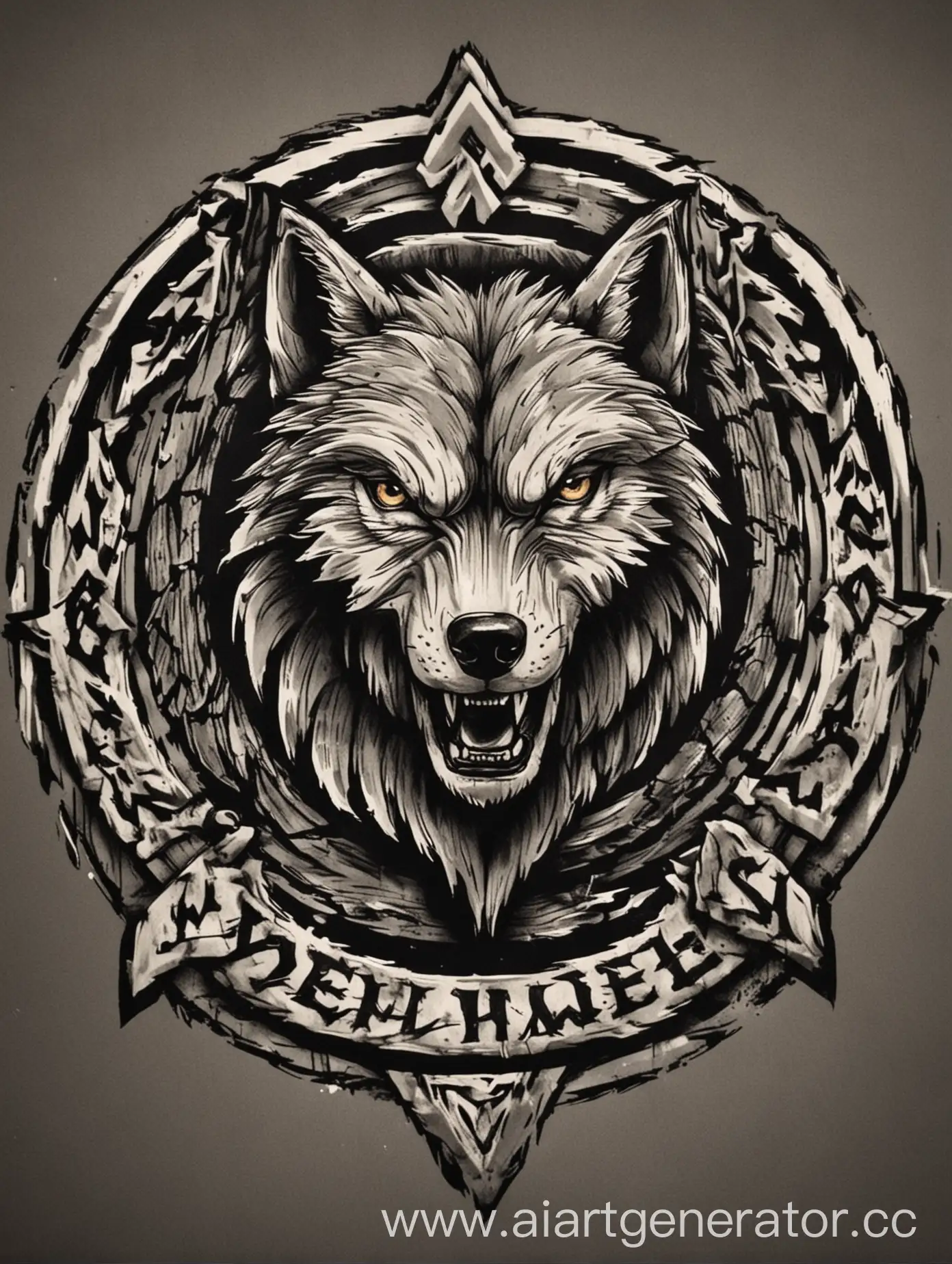 I want it to be the logo of the Wolves Gang, which symbolizes strength with a hidden slogan