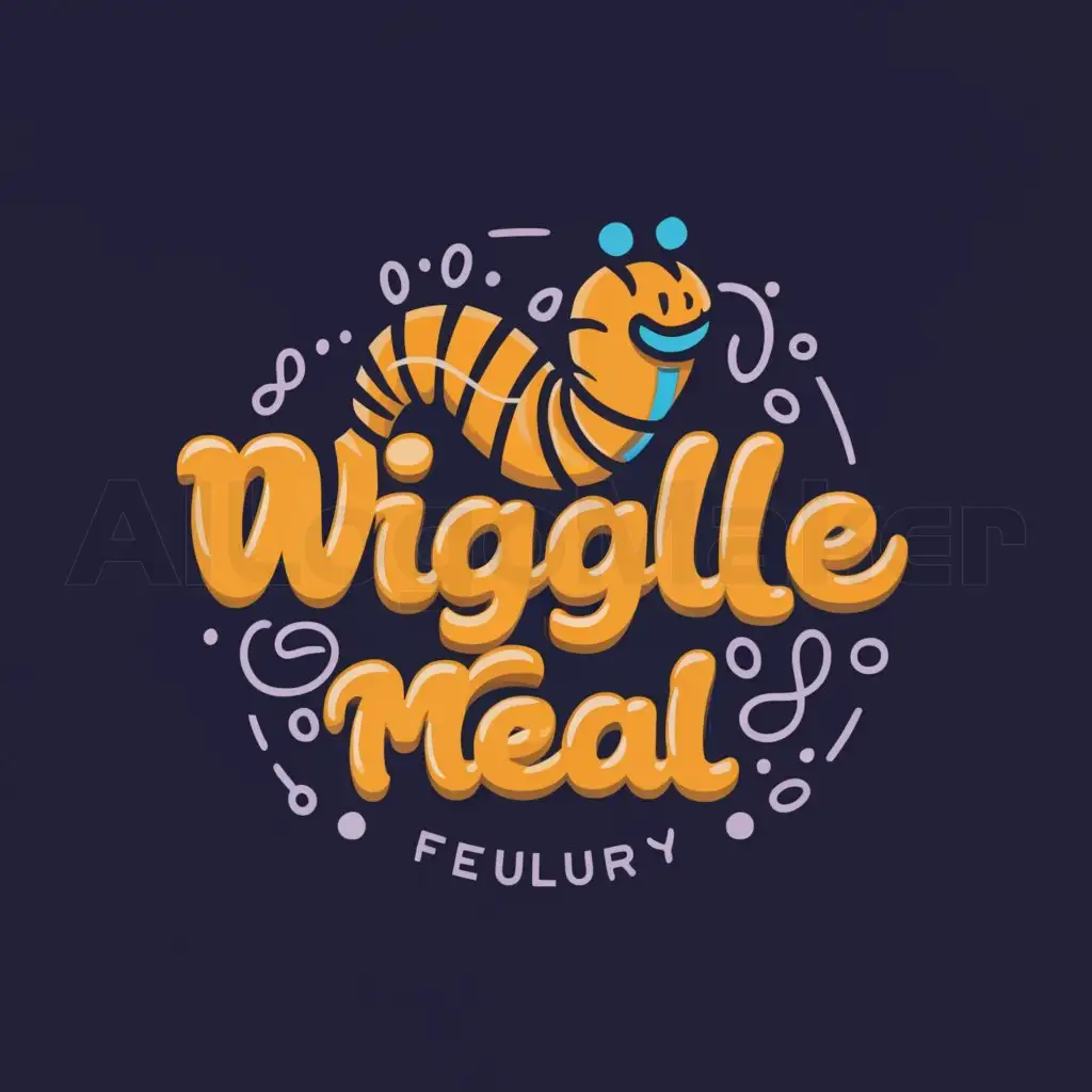 a logo design,with the text "wiggle meal", main symbol:mealworm,complex,be used in we feed your pets industry,clear background