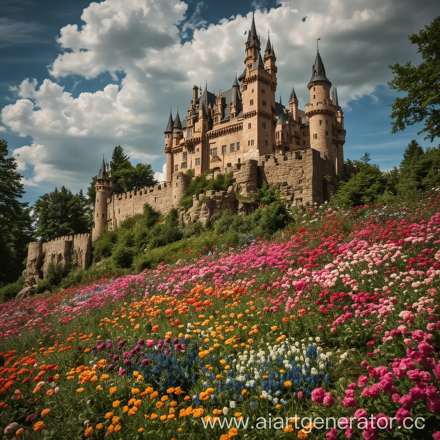 Замок из цветов
