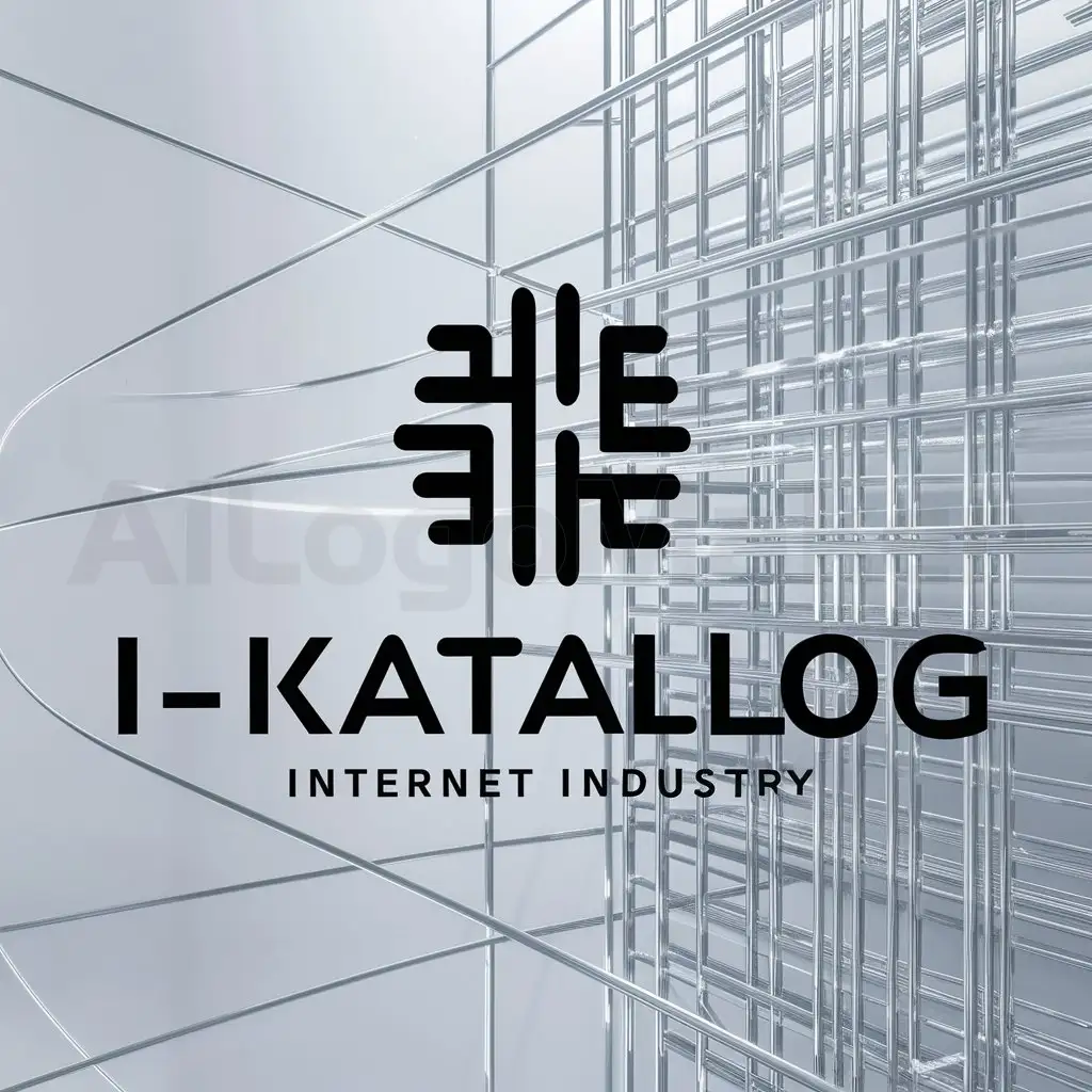 a logo design,with the text "I-katalog", main symbol:white background,complex,be used in Internet industry,clear background